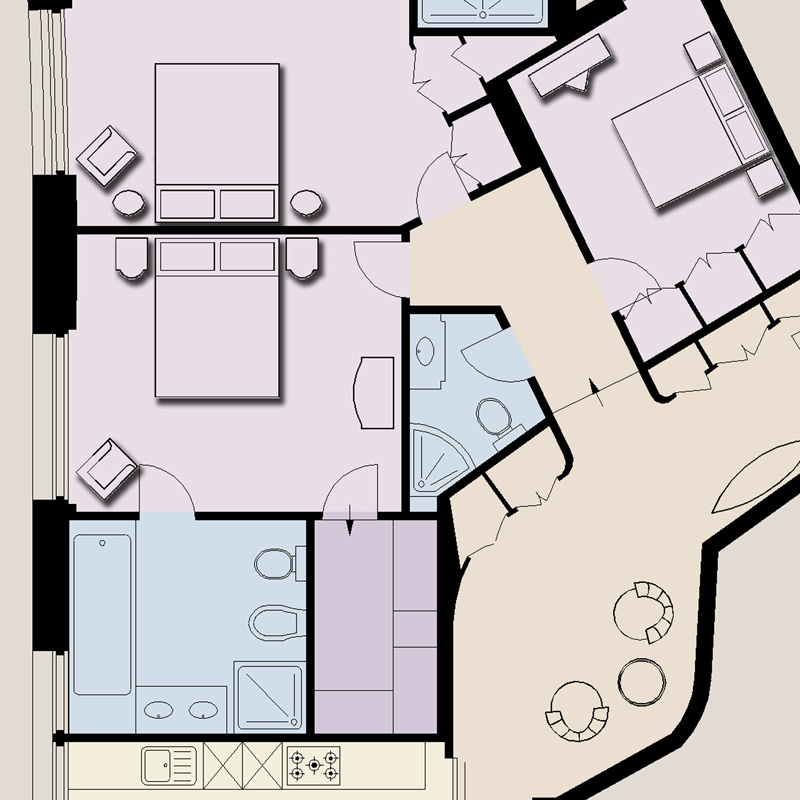 Colour floor plan