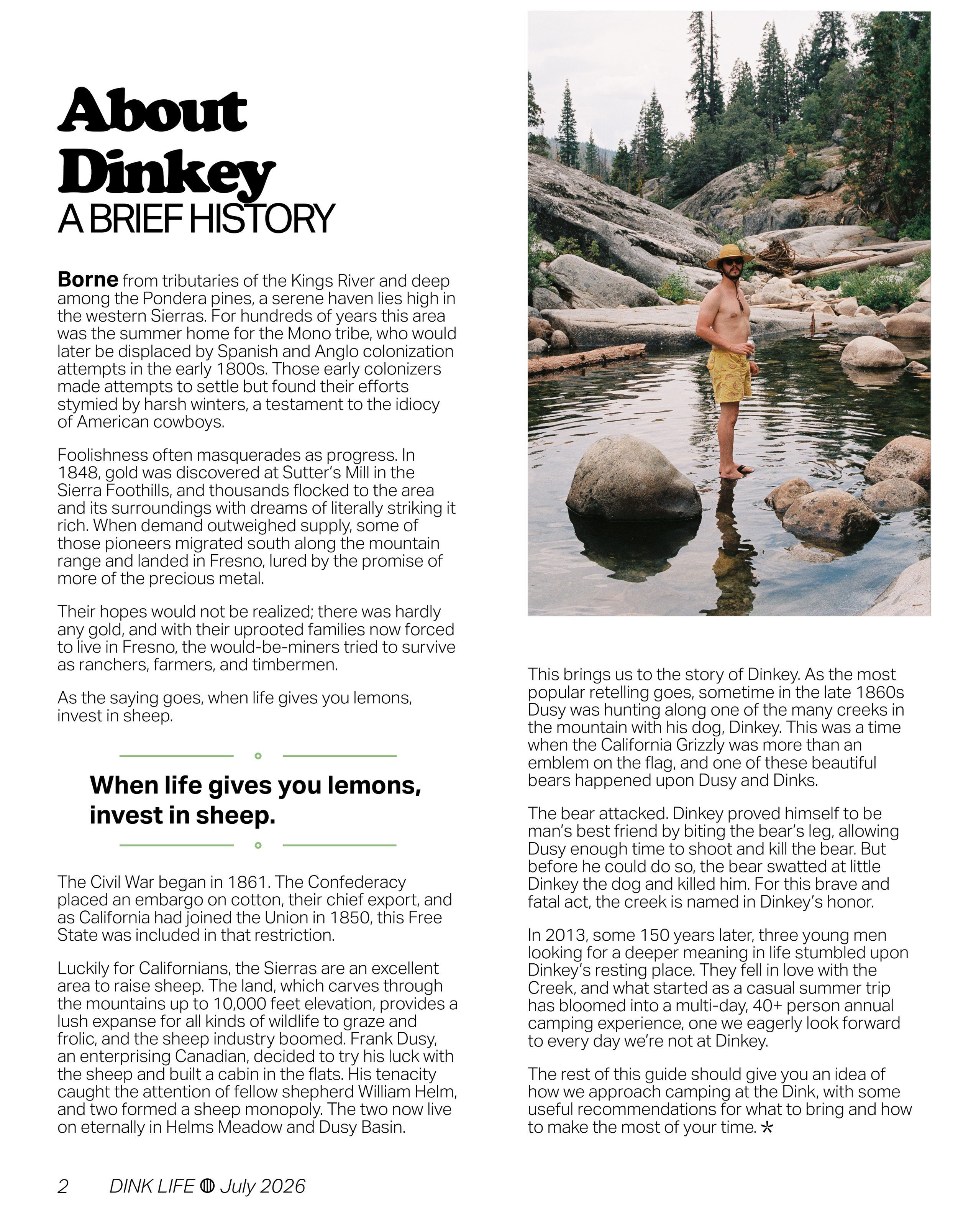 Dinkey Creek - A history
