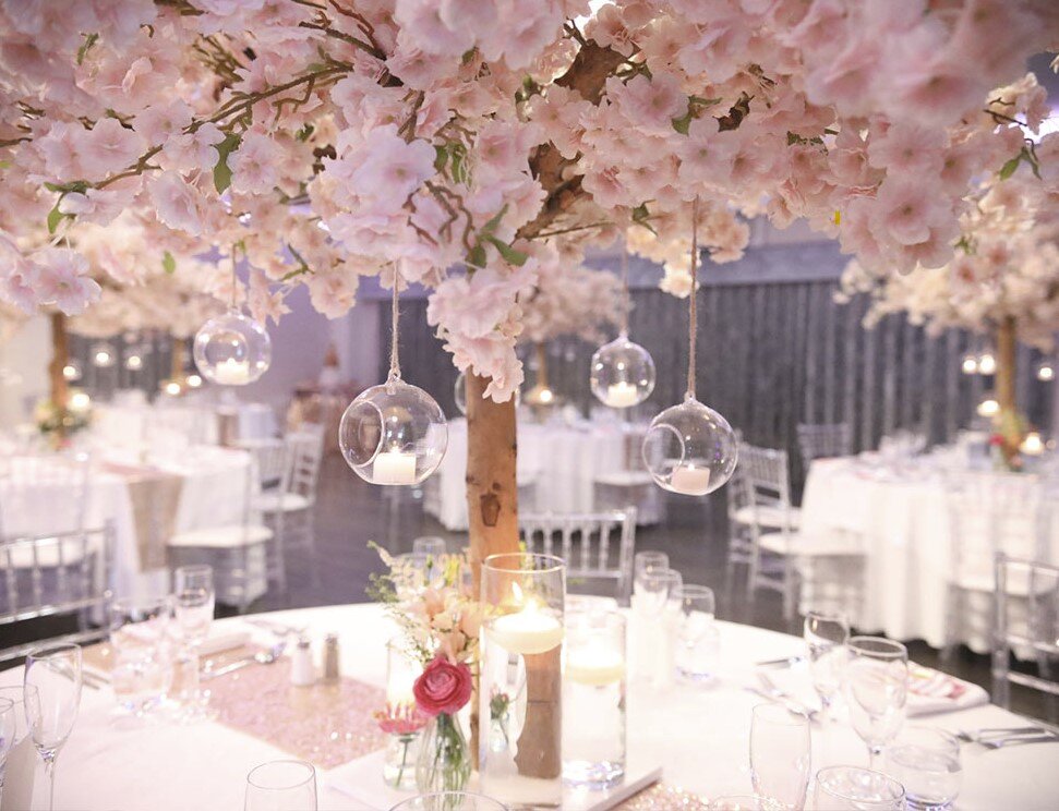 Amazon.com: Handmade White Tree Artificial Cherry Blossom Trees Indoor  Outdoor Home Office Party Wedding Decor A-3 * 2.5m : Home & Kitchen