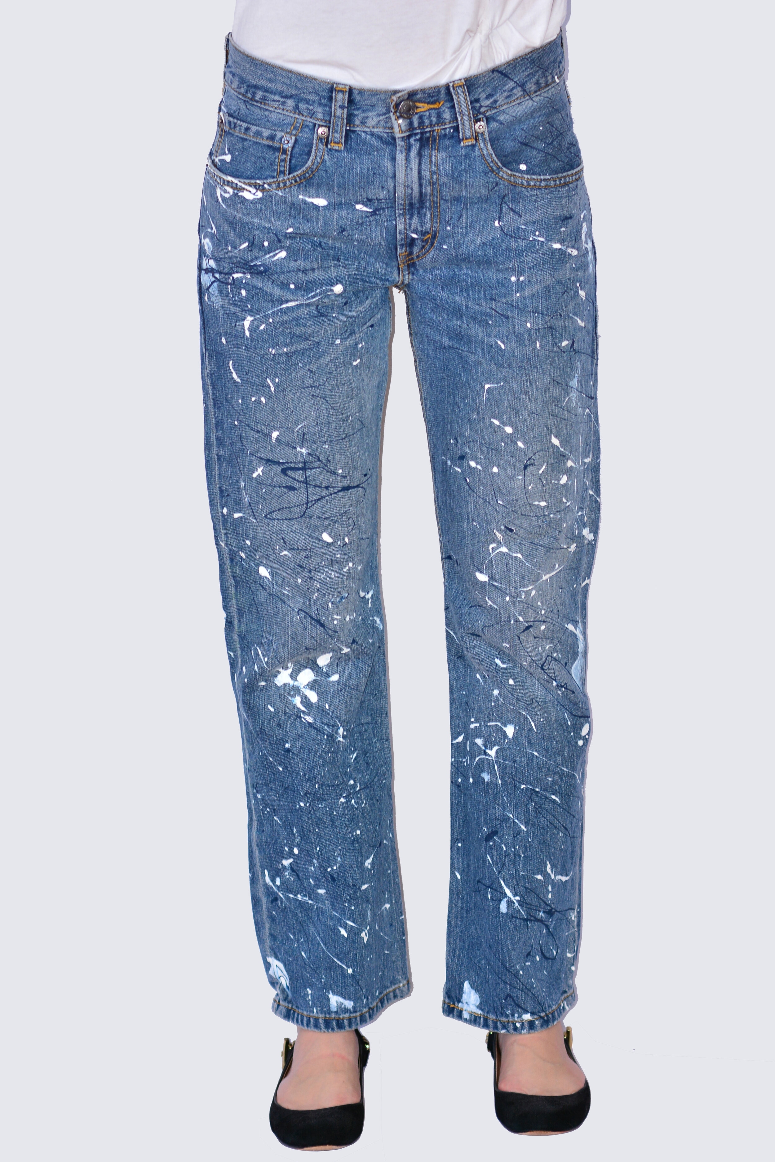 Spatter boyfriend jeans