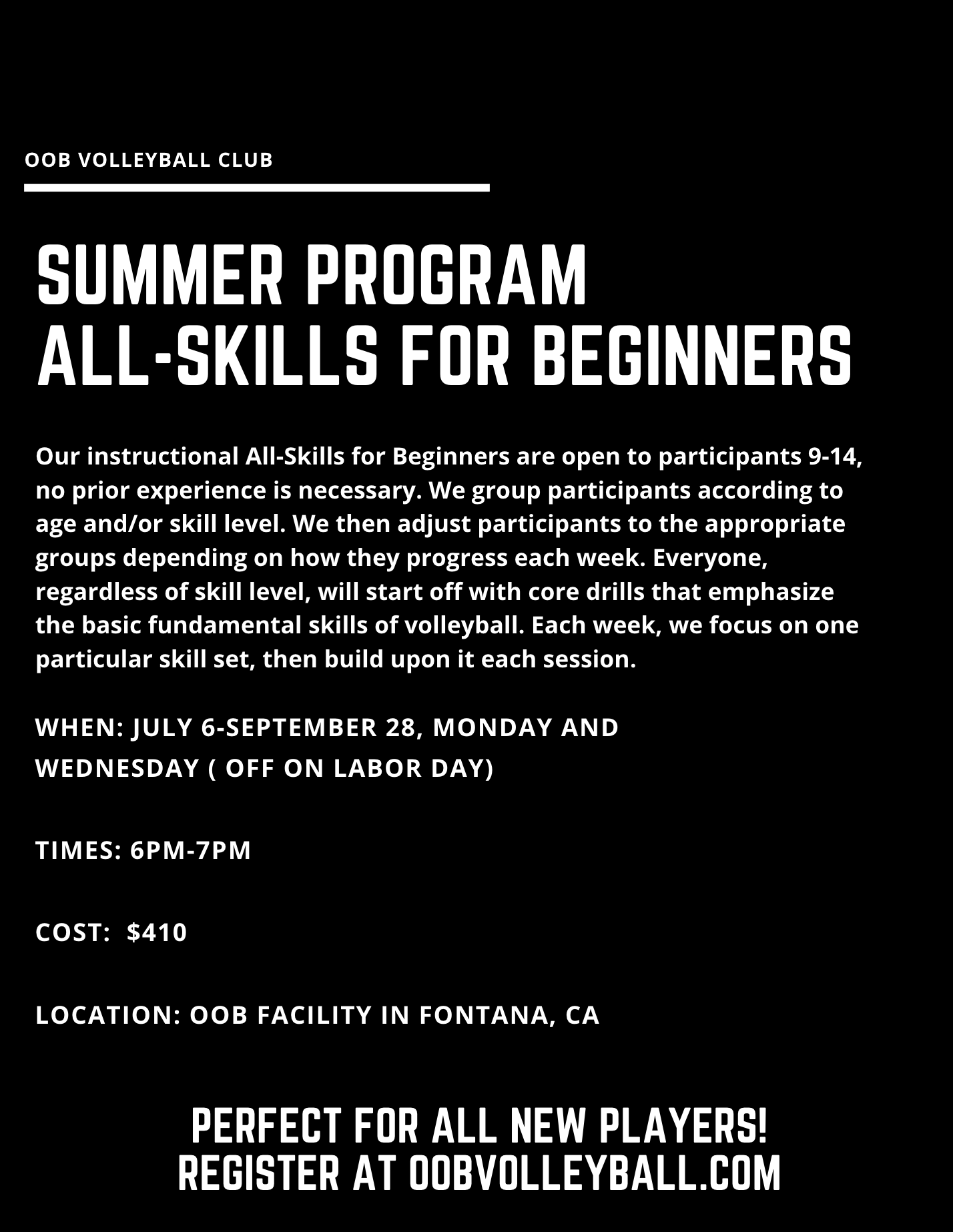 Summer 2022 All-Beginner Camp - June - Sept 2022