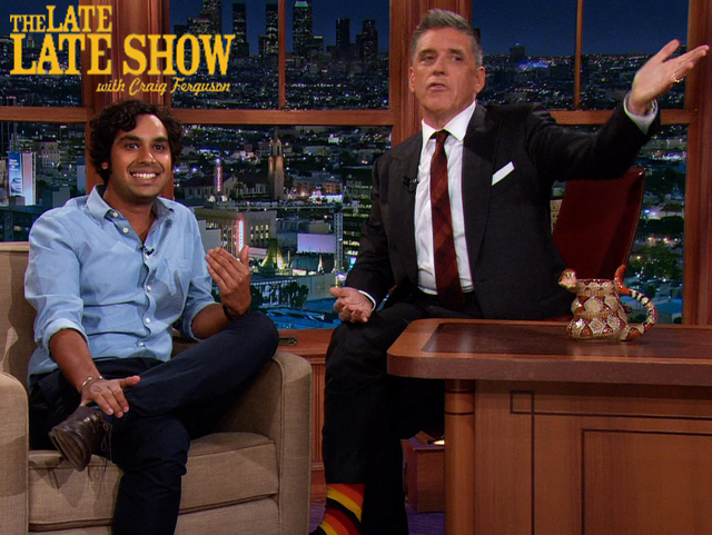 Late Late show with Craig Ferguson CBS - DP Hair Male Grooming - Hair: Craig Ferguson and Kunal Nayyar