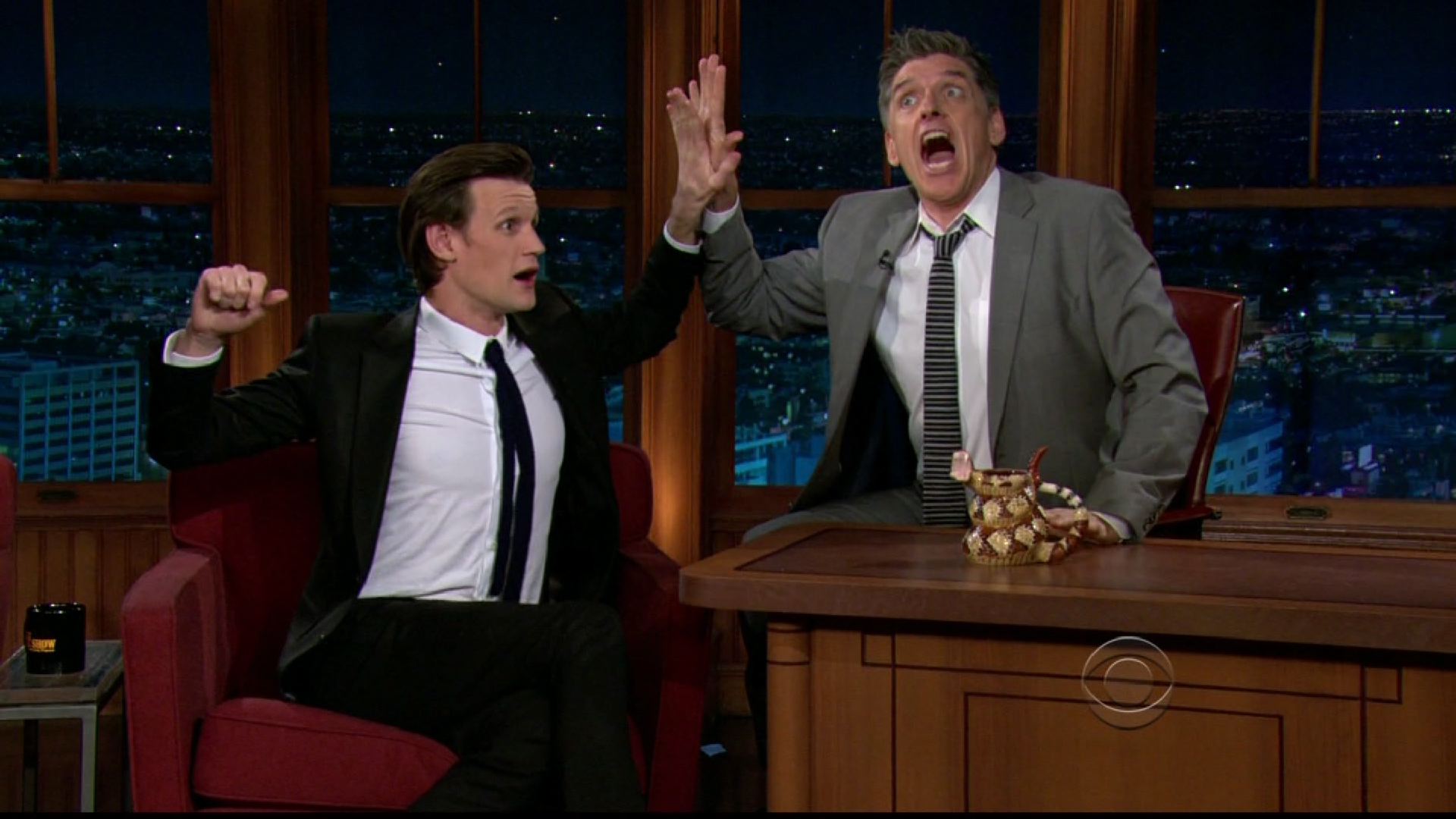 Late Late show with Craig Ferguson CBS - DH Hair Male Grooming - Hair: Craig Ferguson and Matt Smith