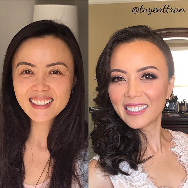 Definitely one of the coolest bride! Love you girl! I'm so grateful to make you up on your wedding day. ❤️ #wedding #weddingday #transformationtuesday #motd #makeover #beforeandafter #nofilterneeded #ocwedding #ocmakeupartist #ochairstylist #makeupby