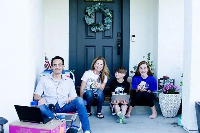 I managed to get us in on the fun. What can I say about this crew? Will trade for cupcakes and Tito&rsquo;s vodka. #familyphotography #familyphotographer #almadenvalley #sanjosephotographer #shelterinplace2020 #earbudsareneveron