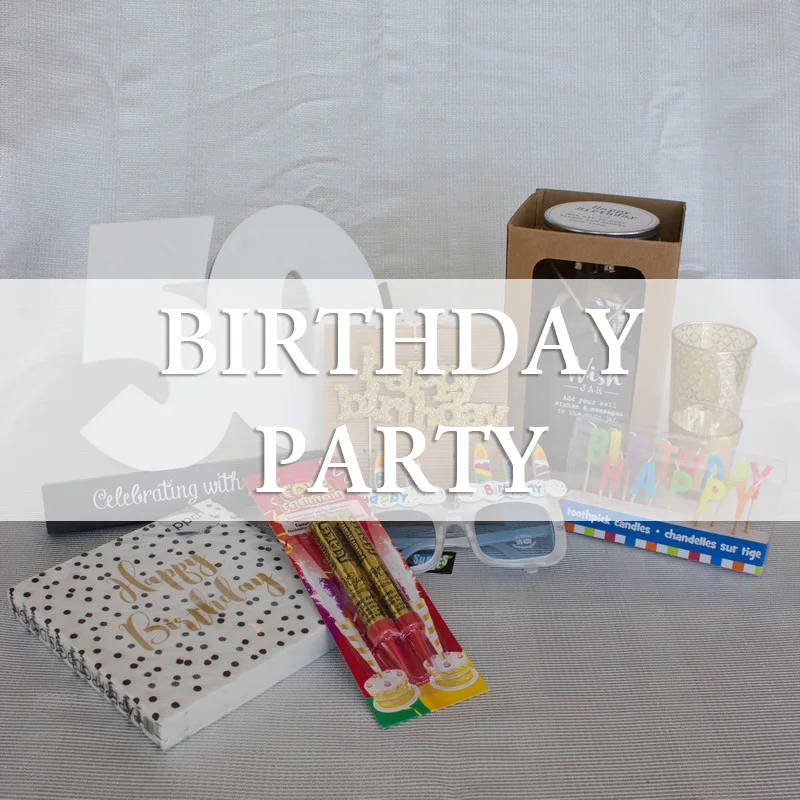 Birthday party supplies