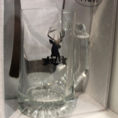 Glass Stag Beer Stein