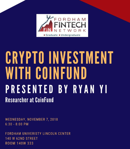 Fordham FinTech Network: Crypto Investment with CoinFund