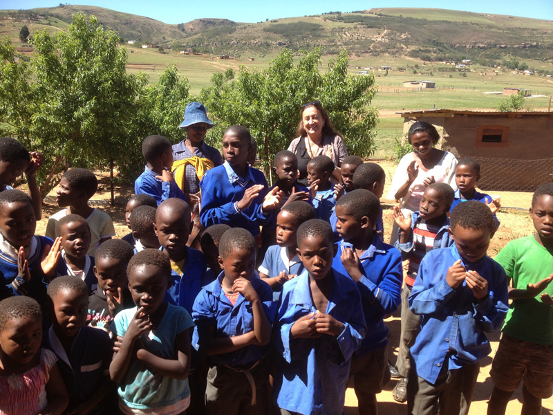 Lynne seeing the work of A.S.A.P. in South African villages