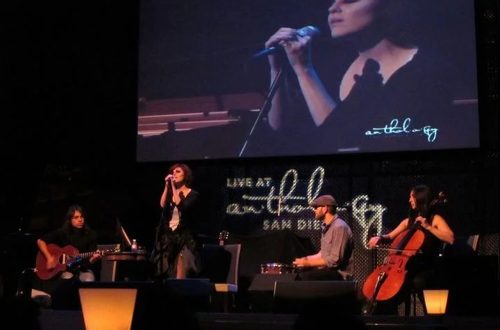 Onstage backing up the talented Anna Nalick at Anthropology in San Diego. What an artist she is!