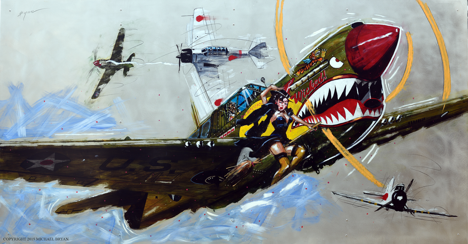 Custom WW2 Aircraft Pin Up & Nose Art by Michael Bryan