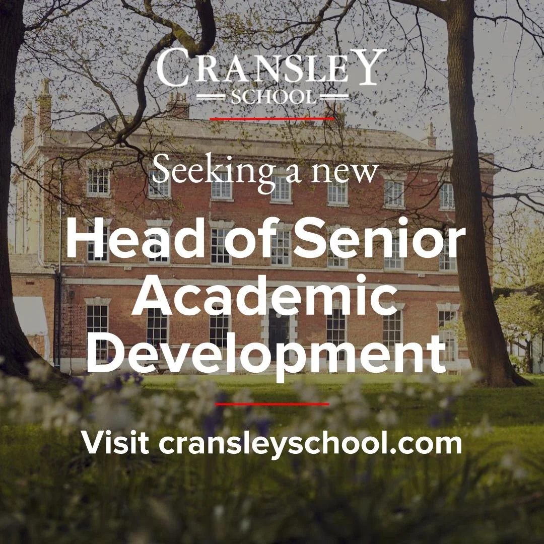 ✨ Lead Academic Excellence at Cransley School! ✨

We're looking for an enthusiastic and innovative Head of Senior Academic Development to join our thriving, forward-thinking independent day school in Cheshire. This is a fantastic opportunity for a dy