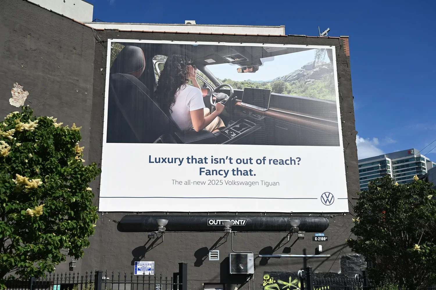 Outside a fancy department store