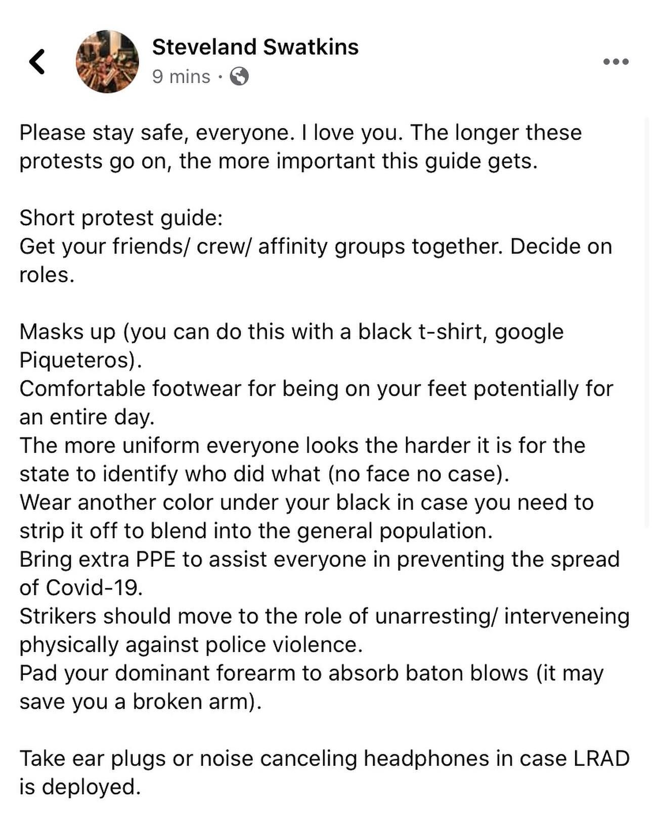 look out for each other, PLEASE stay safe. My heart is breaking.