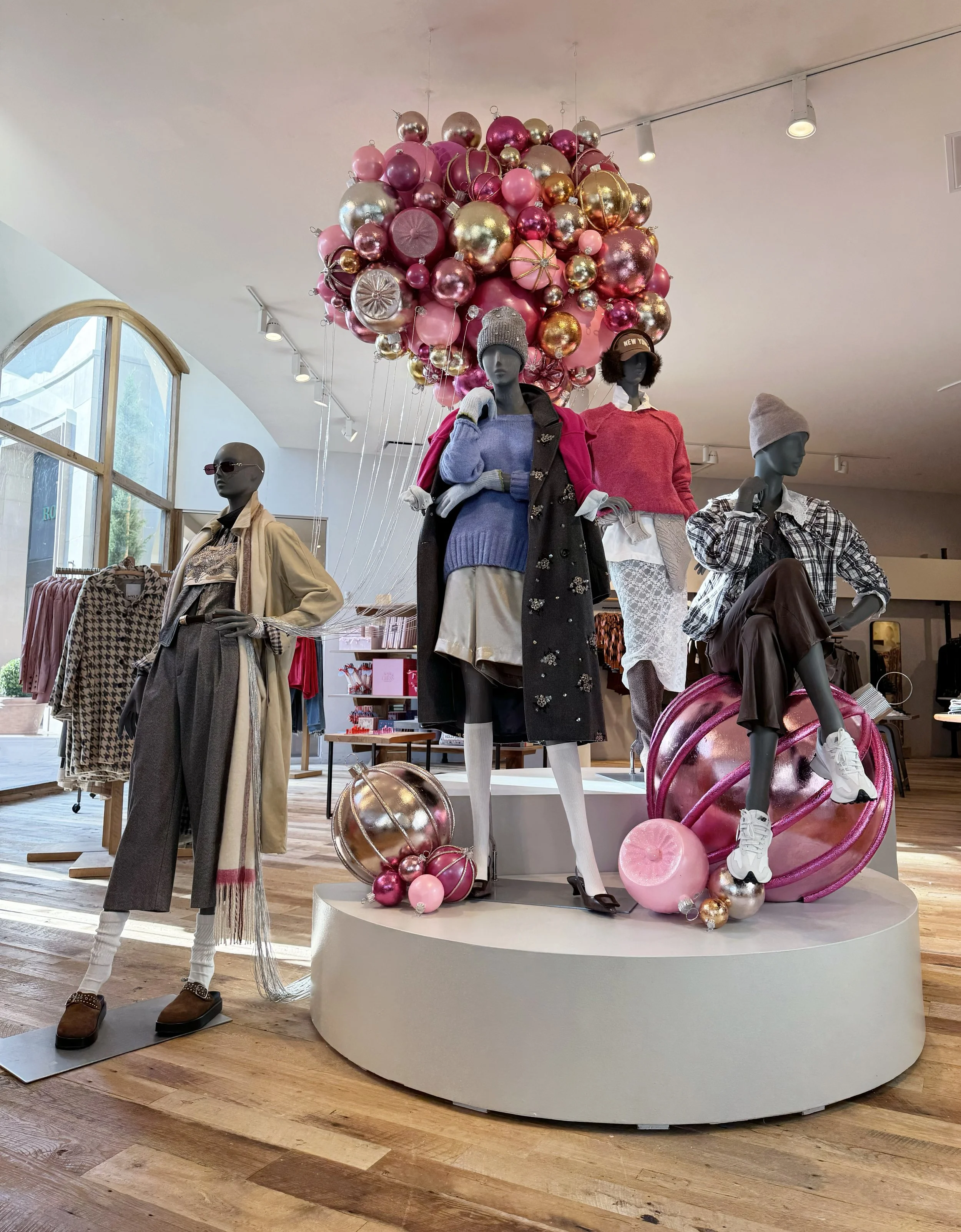    Anthropologie Holiday ‘25 Interiors:    Ornaments sculpted from foam and plaster. Carved details, colored foils, and painted finishes.  