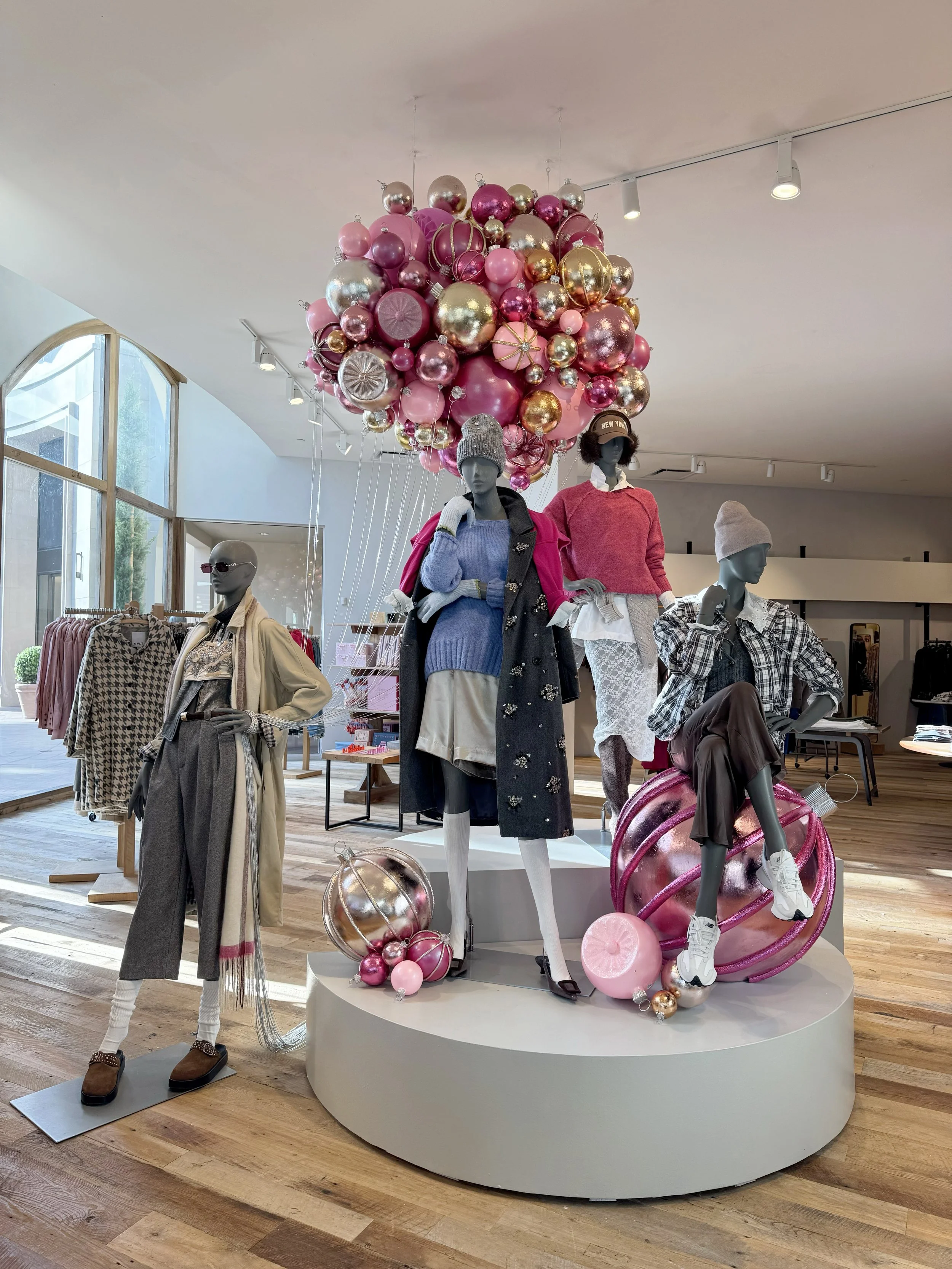    Anthropologie Holiday ‘25 Interiors:    Ornaments sculpted from foam and plaster. Carved details, colored foils, and painted finishes.  