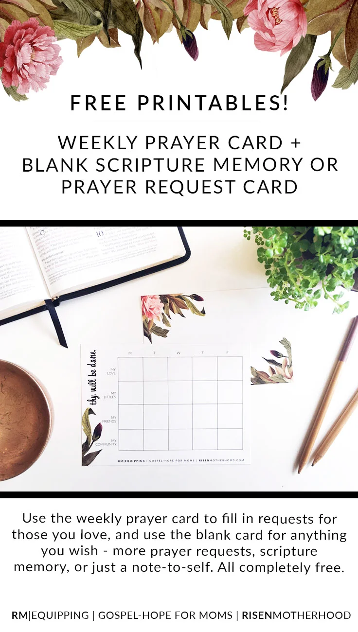Free Printable Weekly Prayer Card And Blank Prayer Scripture Card Risen Motherhood