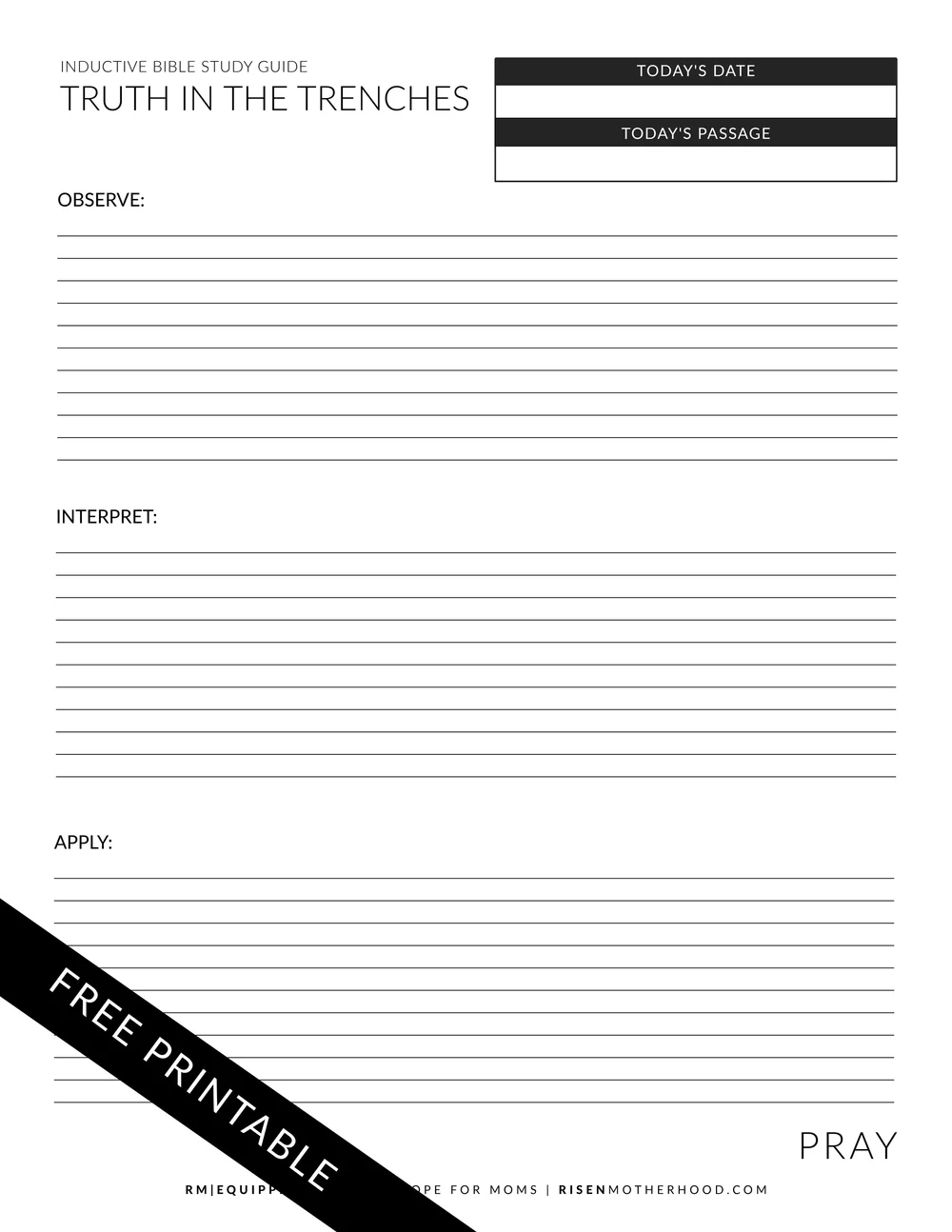 Bible Study Worksheets Floral Risen Motherhood