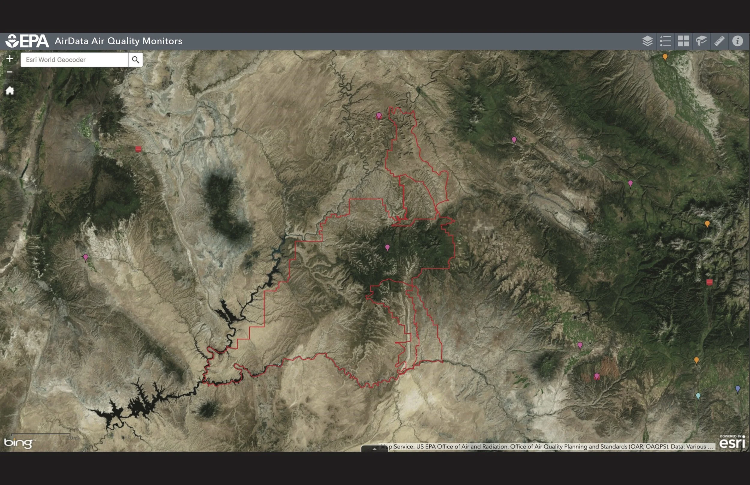 Currently there is only is only one sensor monitoring air quality in Bears Ears National Monument.