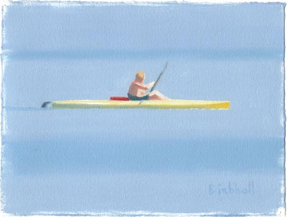 Kayak, 8 x 10, oil on paper