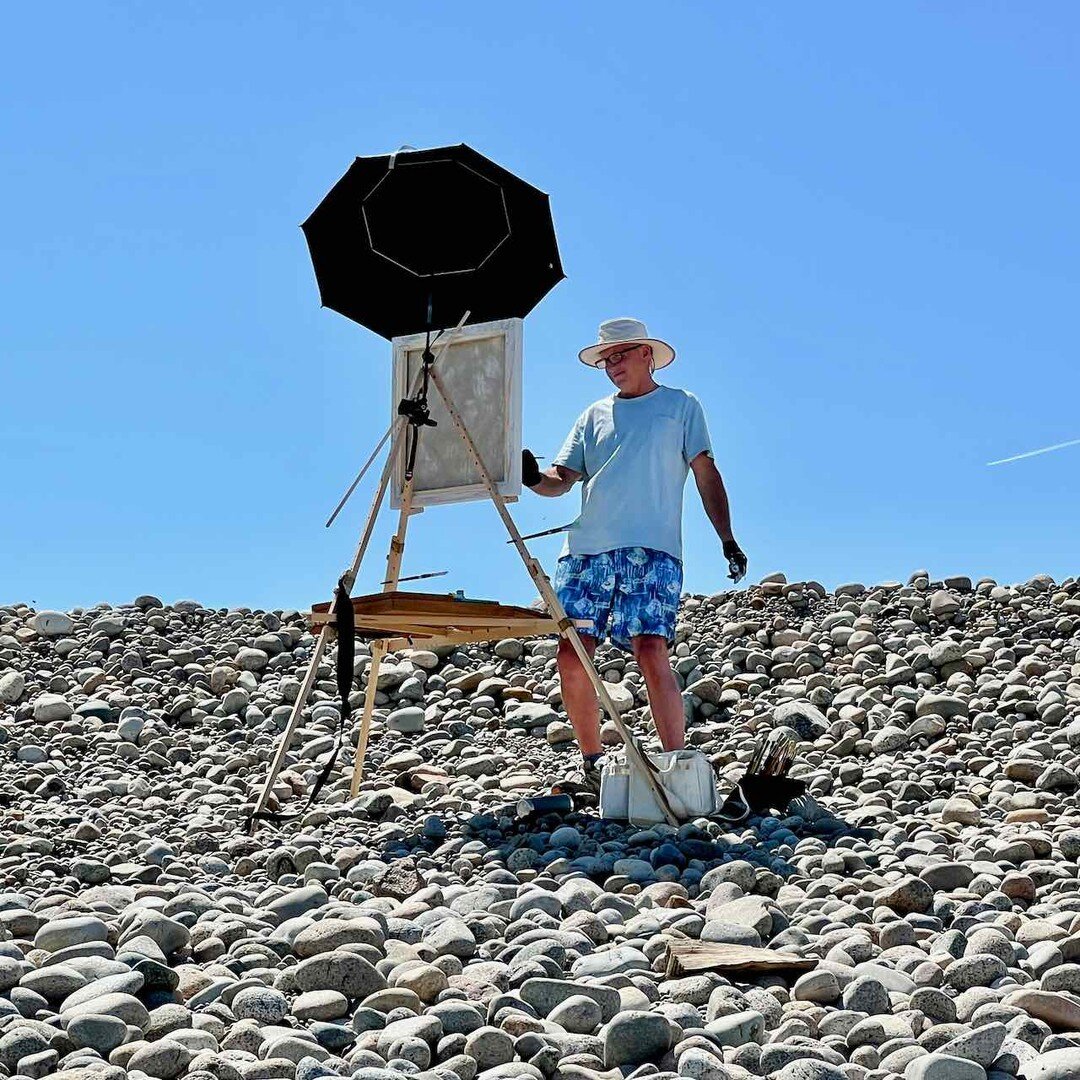 Painting 'en plein air' on the popples, Cape Hedge Beach.

OPEN STUDIO this Sat &amp; Sun, June 3-4, 10-5pm
Cape Ann Artisans studio tour

#robdiebboll #oilpainting #rockportma #CapeAnn #GloucesterMA #capeannartisans #beachscenes #artcollectors #inte