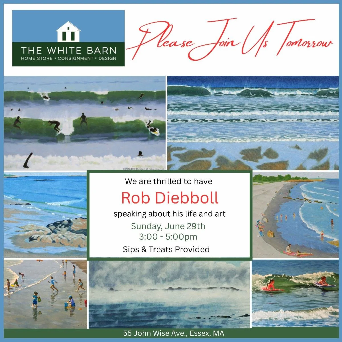 REMINDER: Rob Diebboll art talk TODAY (Sunday) 3-5 @the_white_barn_