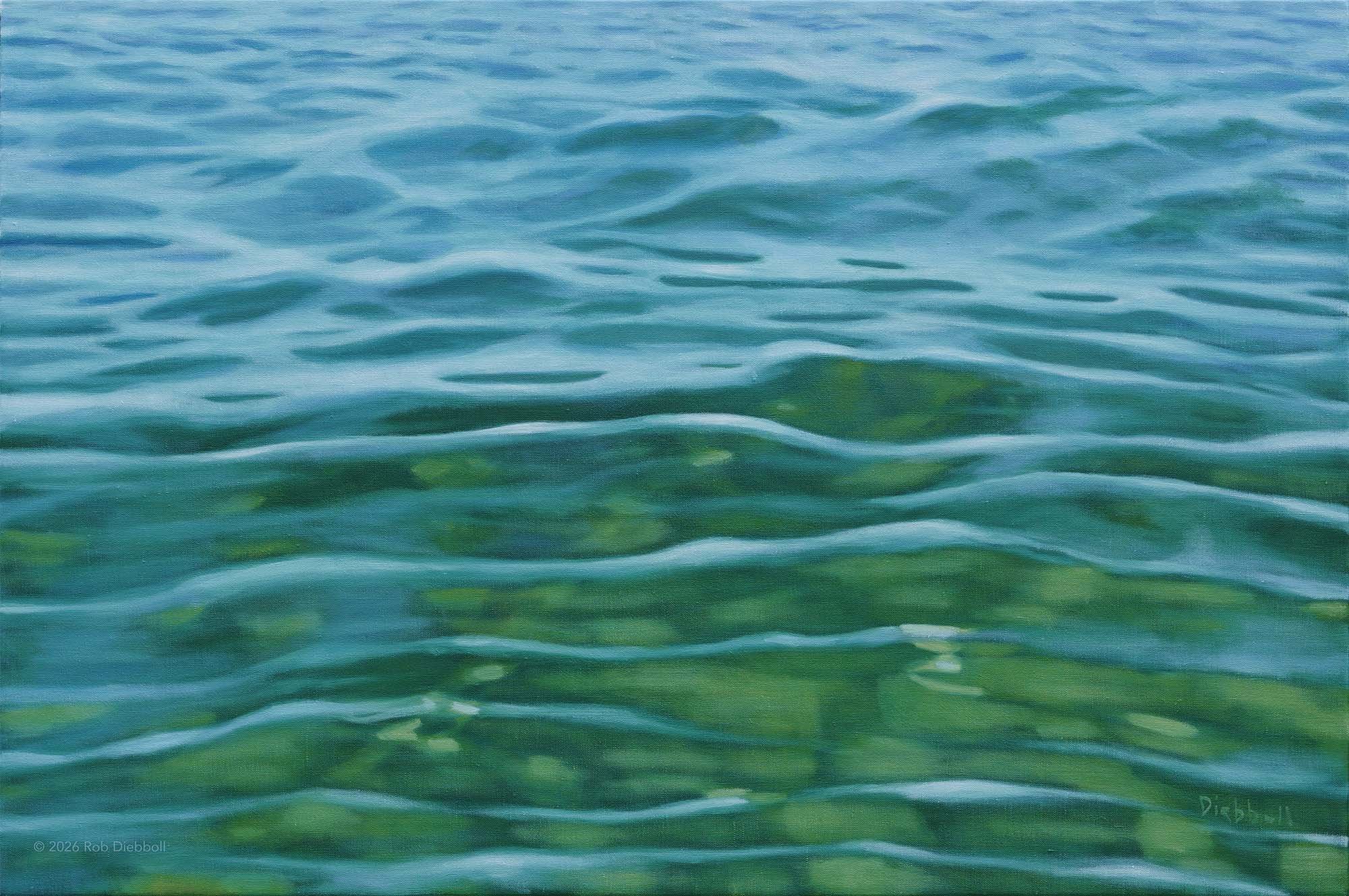 New: &ldquo;Still Water&rdquo;, oil on linen, 24 x 36
This year the infinite variations of water continue to intrigue me. While invisible itself, it reflects, hides and reveals the light and energy around.

View June 6-7 in my studio during the Cape 