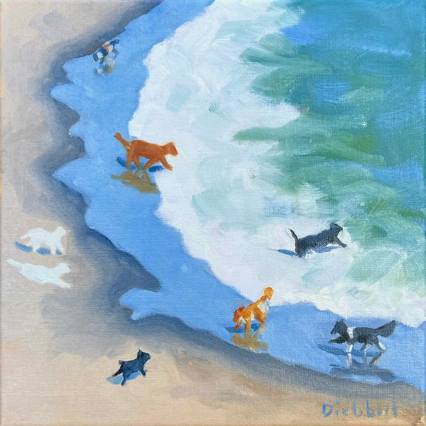 1: "Fall Dogs", 12 x 12, oil on linen
2: painting "Fall Dogs" en plein air

Cape Ann Artisans OPEN STUDIOS this weekend: Sat &amp; Sun, Oct 11-12, 10am-5pm

Cape Ann Artisans open studios, free and self-guided. Get the brochure an