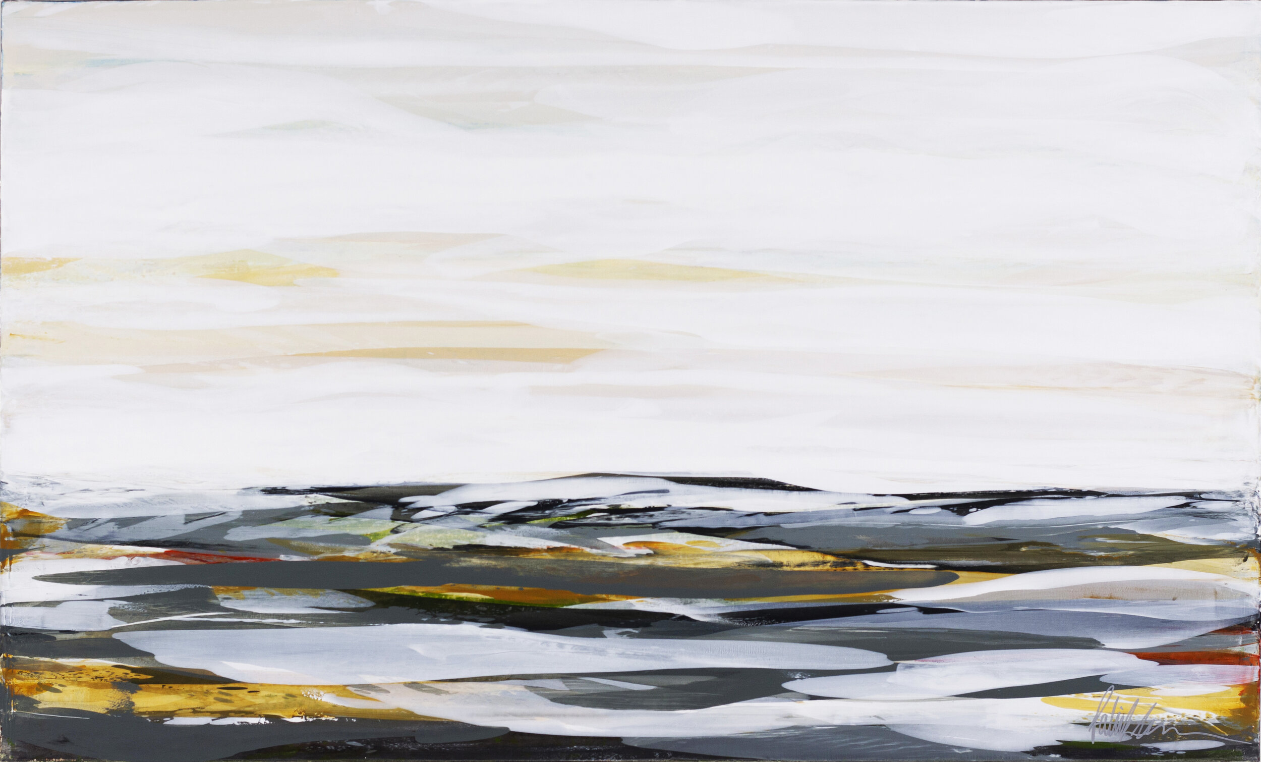 Abstract Painting of Gently Sloping Hills