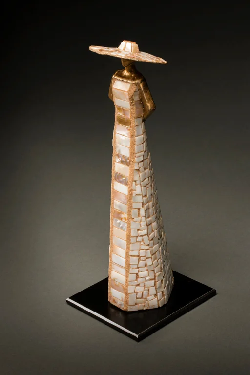 She Shells 12”H x 4”D x 4”W Welded Bronze and Steel, Glass (unique) SOLD