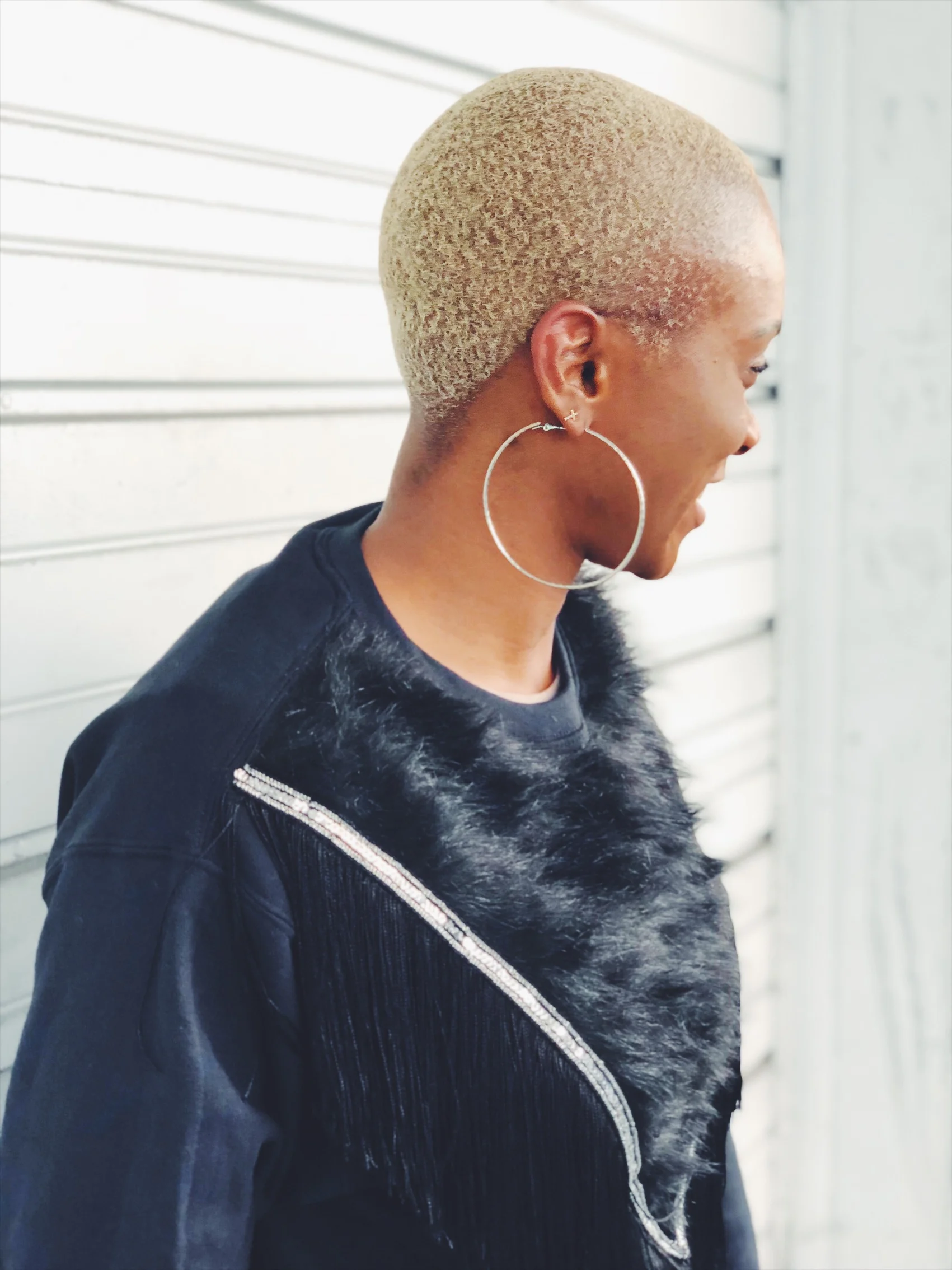 Faux Fur Fringe Silver Sequins