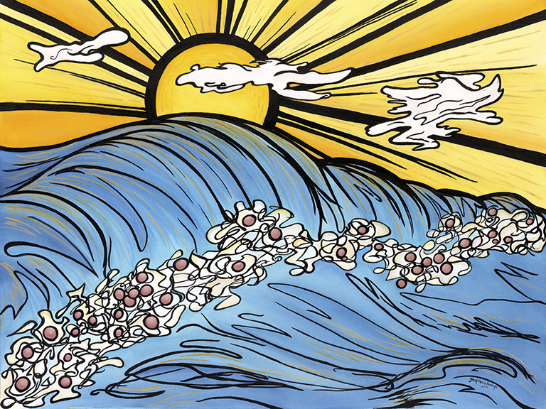 “Pearls In His Waves” by Stacy Marie Hawley, Watercolor &amp; India Ink, 2010While I was focusing my heart on Father God, He showed me that He longs to take the pain from your life and adorn you with pearls for your suffering. In the vision I saw, t…