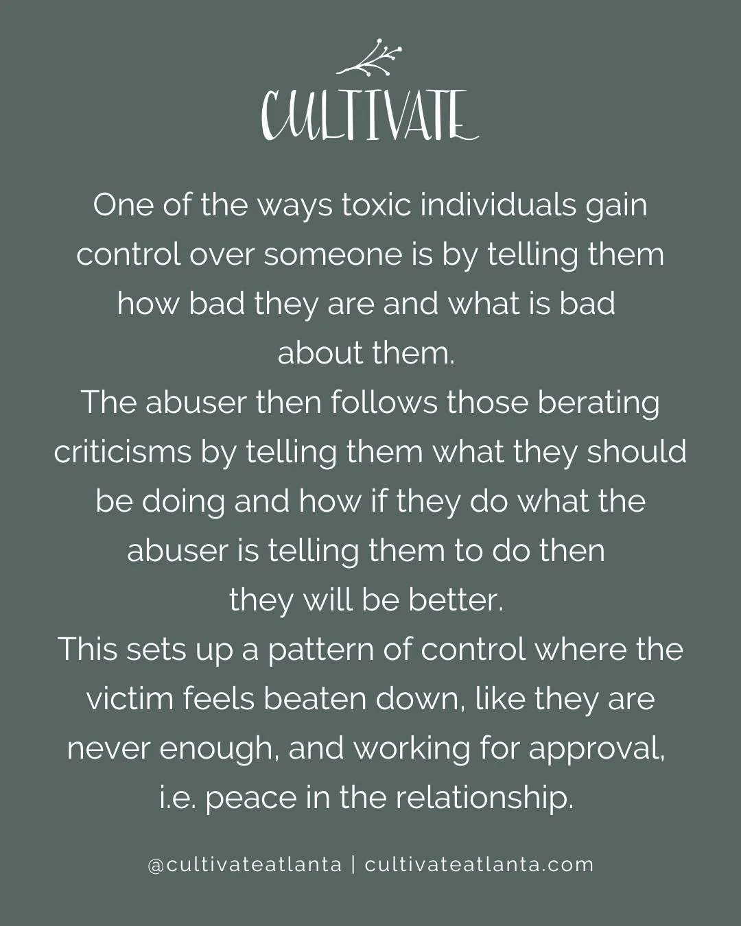 One of the ways toxic individuals gain control over someone is by telling them how bad they are and what is bad about them. They can level these criticisms in the form of rage or under the guise of &quot;helpful feedback.&quot; 

The abuser then foll