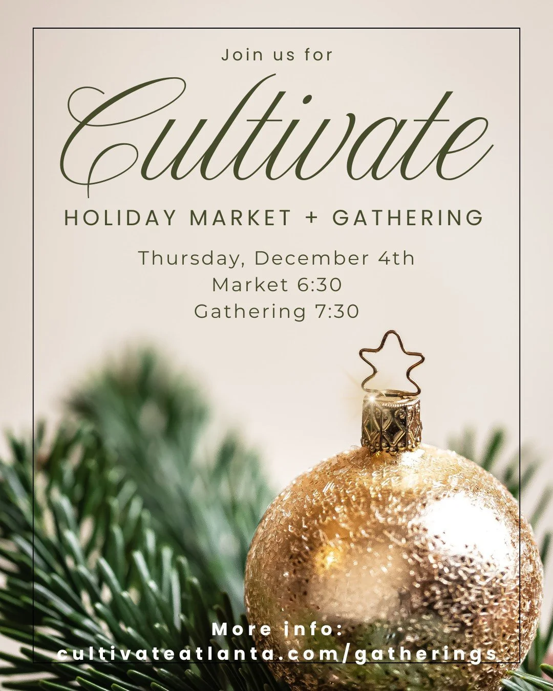 We are less than a month away from our annual Holiday Market + Gathering!  Bring your friends, check some gift shopping off your list, and let us fill your heart and spirit with beautiful music and encouraging words.  Before the busyness of the holid