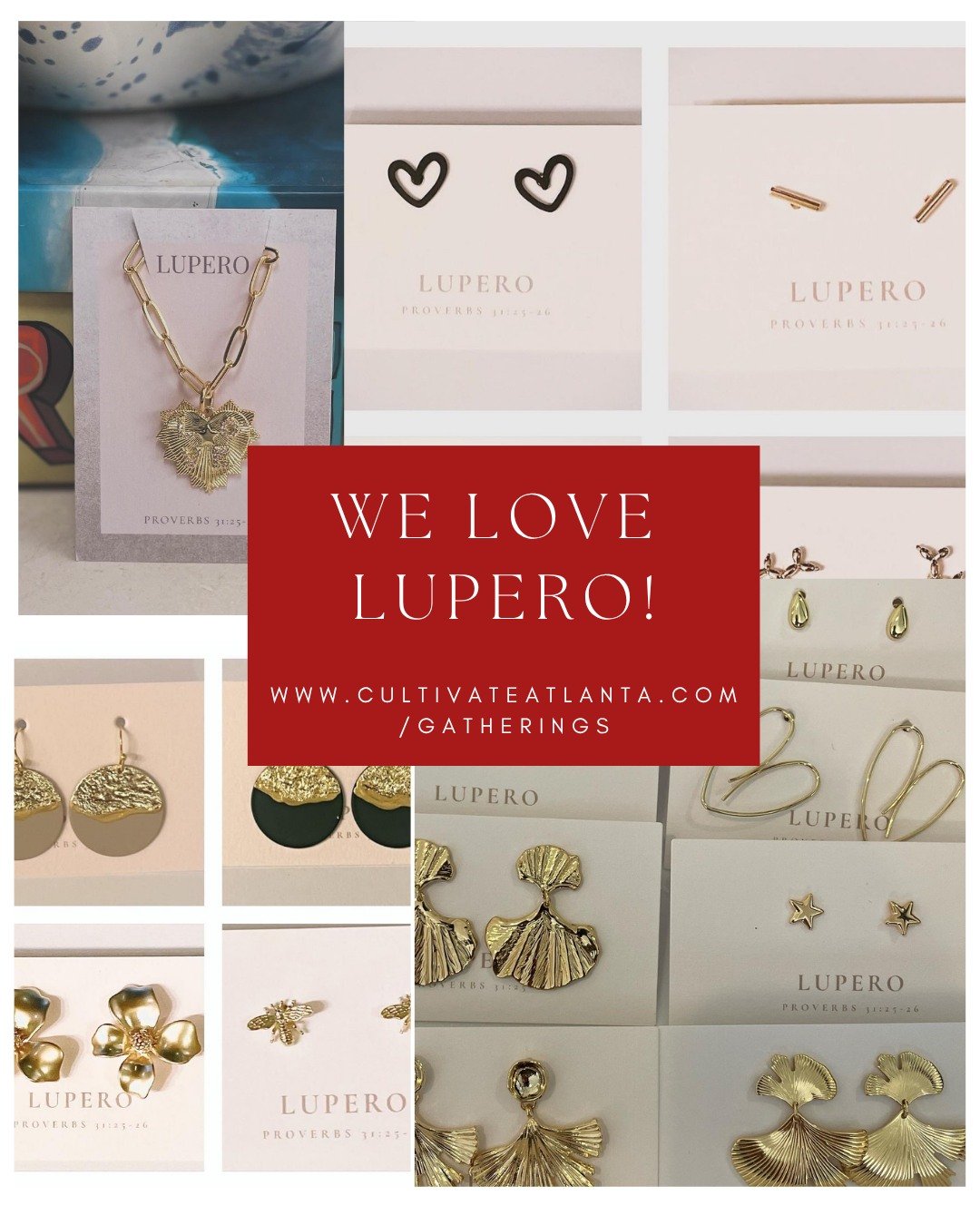 Our Holiday Market + Gathering is Thursday, December 4th and we wanted to spotlight one of our awesome vendors! Cultivate loves @lupero_designs! Lupero (Rachel) is a longtime friend of Cultivate and you can see her beautiful jewelry designs all over 