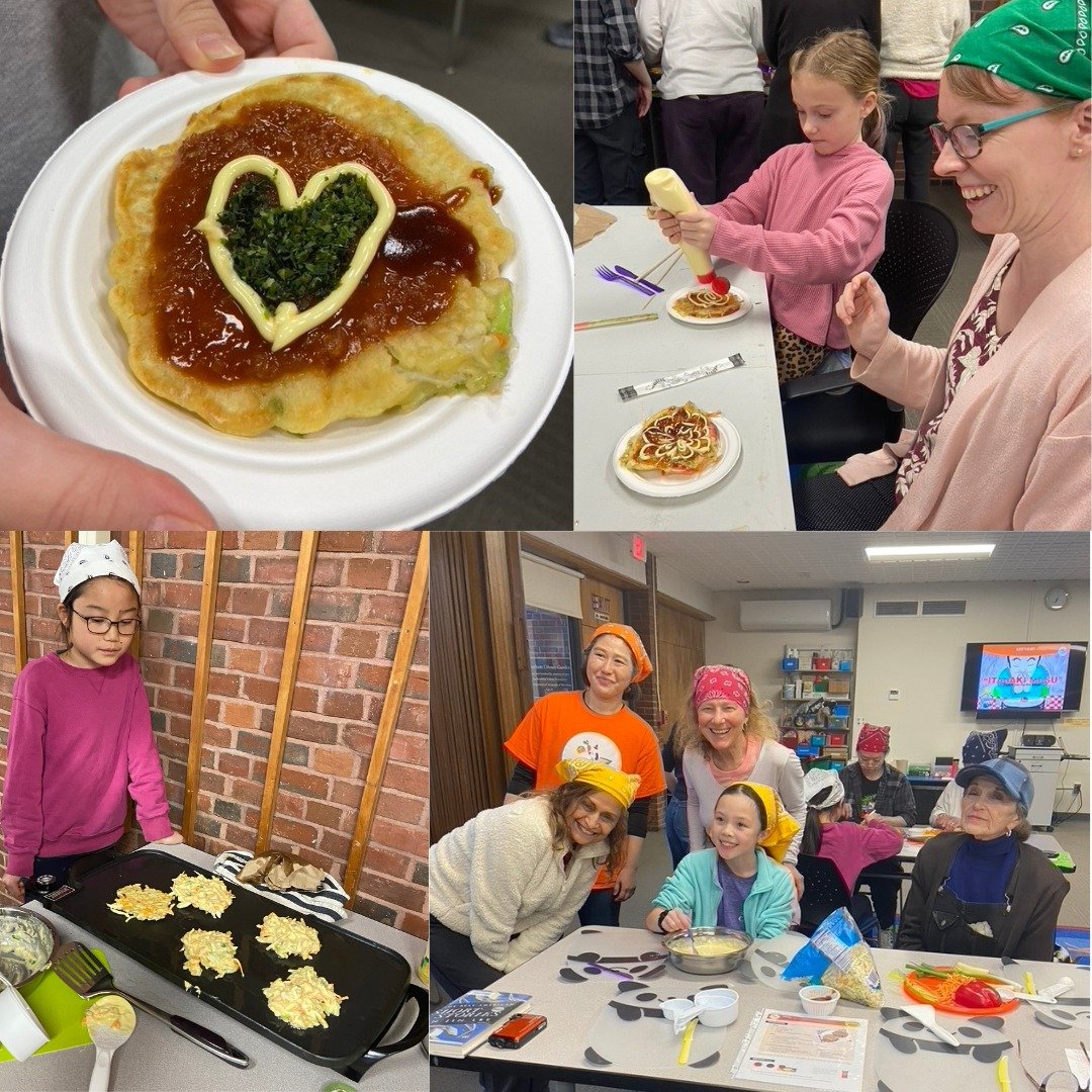We recently had a fun okonomiyaki lesson and #EdamameChamp soy foods cooking class at a library in Boston! Our newest instructor, Mizue, led the lessons. 💚🥢

Participants prepared okonomiyaki on a griddle and made creative designs on top with Kewpi
