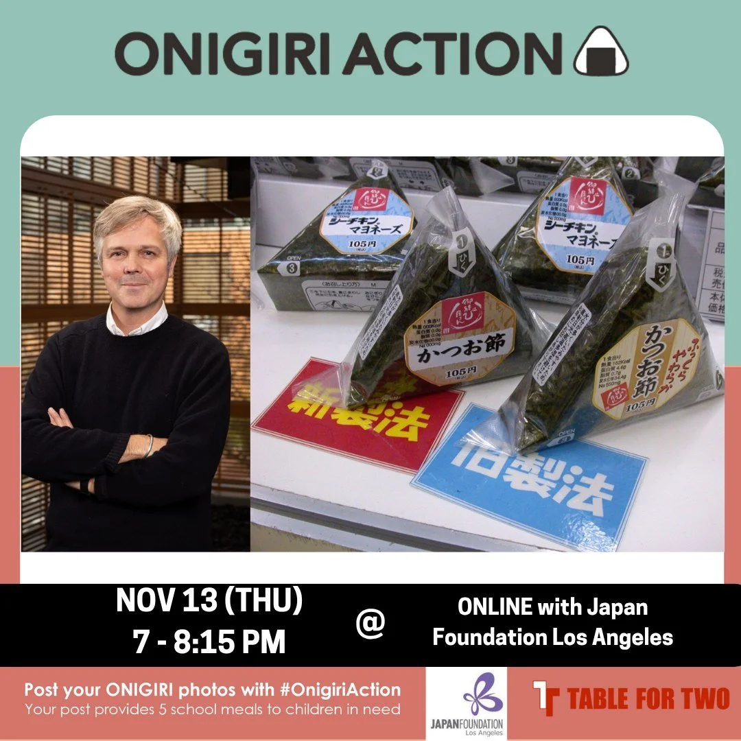 As part of this year's #OnigiriAction, we are pleased to invite you to an online lecture with @jflalc by Dr. Gavin H. Whitelaw, sociocultural anthropologist and Executive Director of Harvard&rsquo;s Reischauer Institute of Japanese Studies (@harvard_
