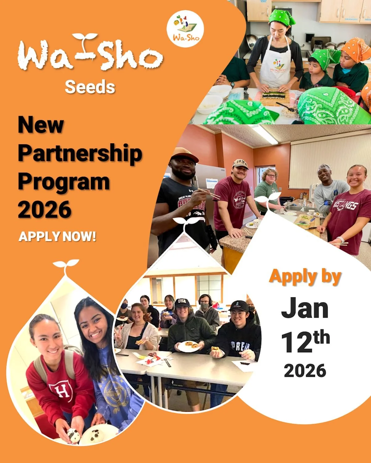 We are Recruiting Partner Instructors for the 2026 Wa-Sho Seeds Partnership Program!
 *Apply by Jan 12th! 🌱✨

Would you be interested in introducing Japanese food culture to your classes, organization, or community?

-An opportunity to bring the &ld