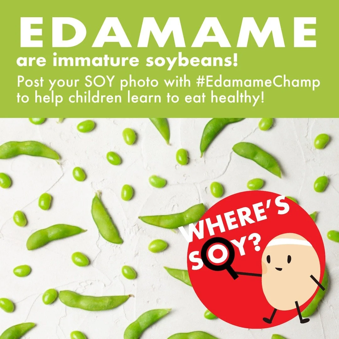 Did you know that April is Soy Foods Month? There are so many tasty and healthy foods made from soy! Share your #EdamameChamp event photos or pictures of your favorite meals/recipes using soy on social media throughout the month because 1 photo poste
