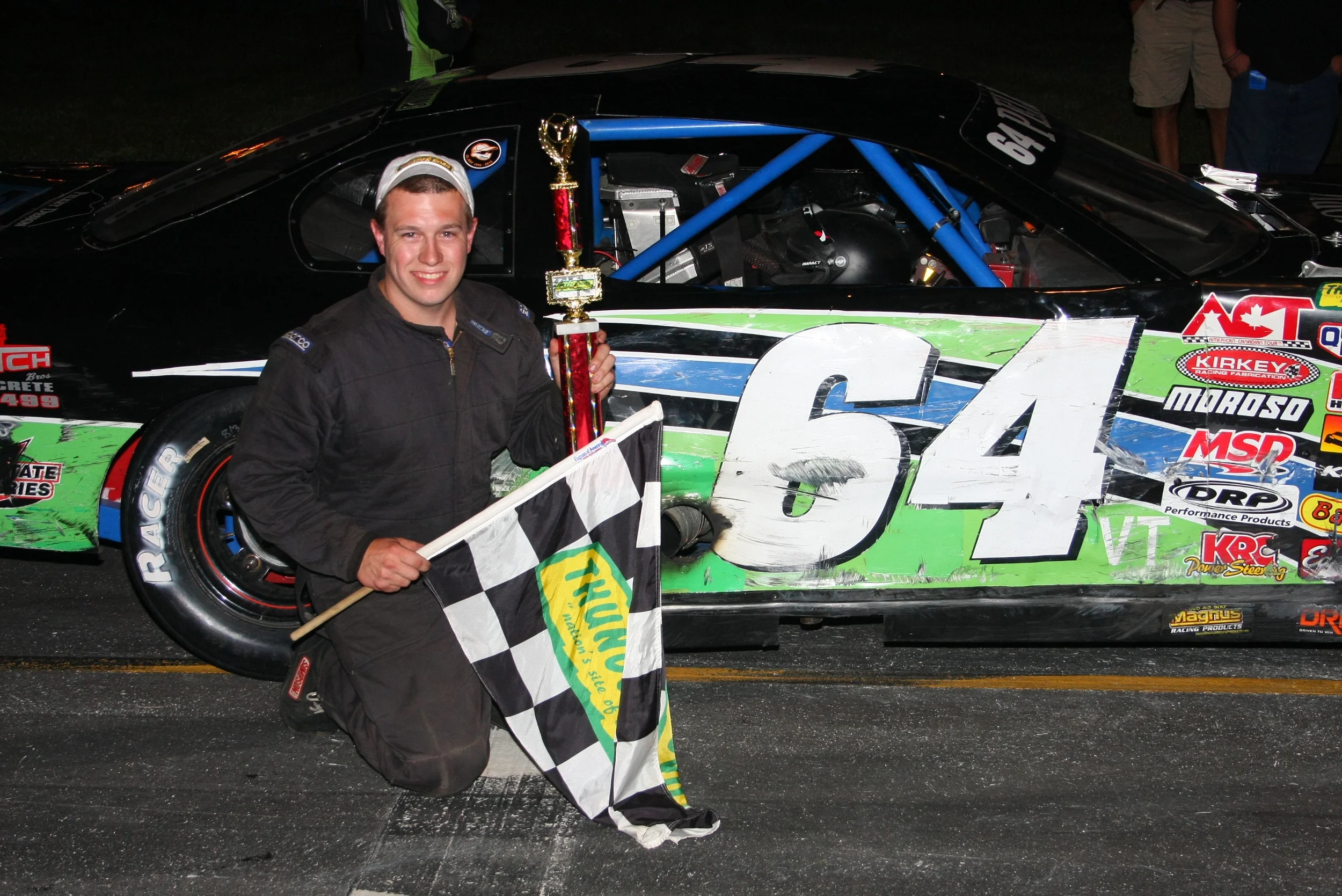 Pelkey Outduels Blake for First Late Model Win on WDEV/Calkins Night