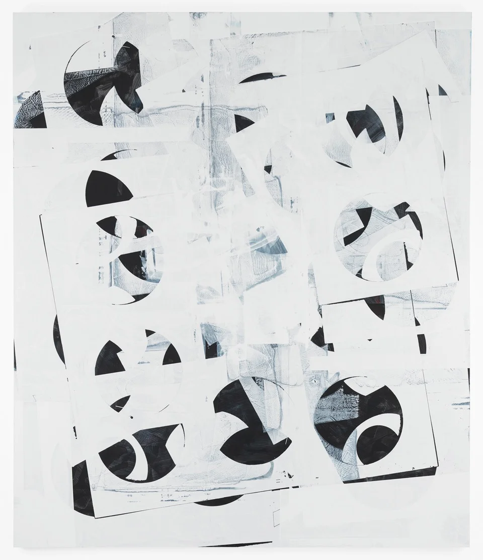 Composite 10 (pivot white), 2016 Acrylic, and oil on wood 77 x 66 inches 195.6 x 167.6 cm