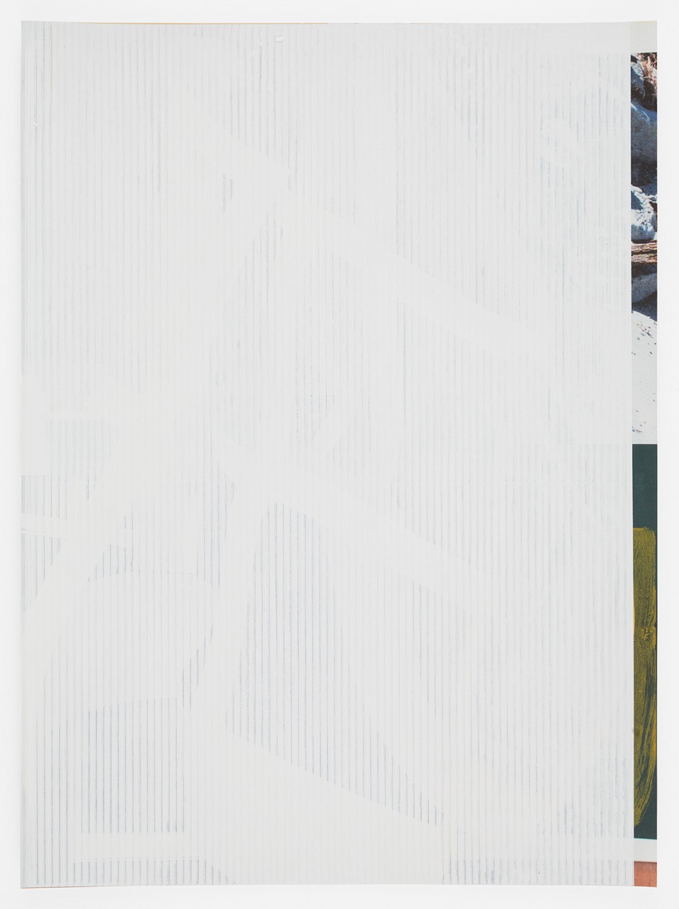 Untitled Composite, 2016 Oil and UV cured ink on paper 34 x 25-1/2 inches 86.4 x 64.8 cm