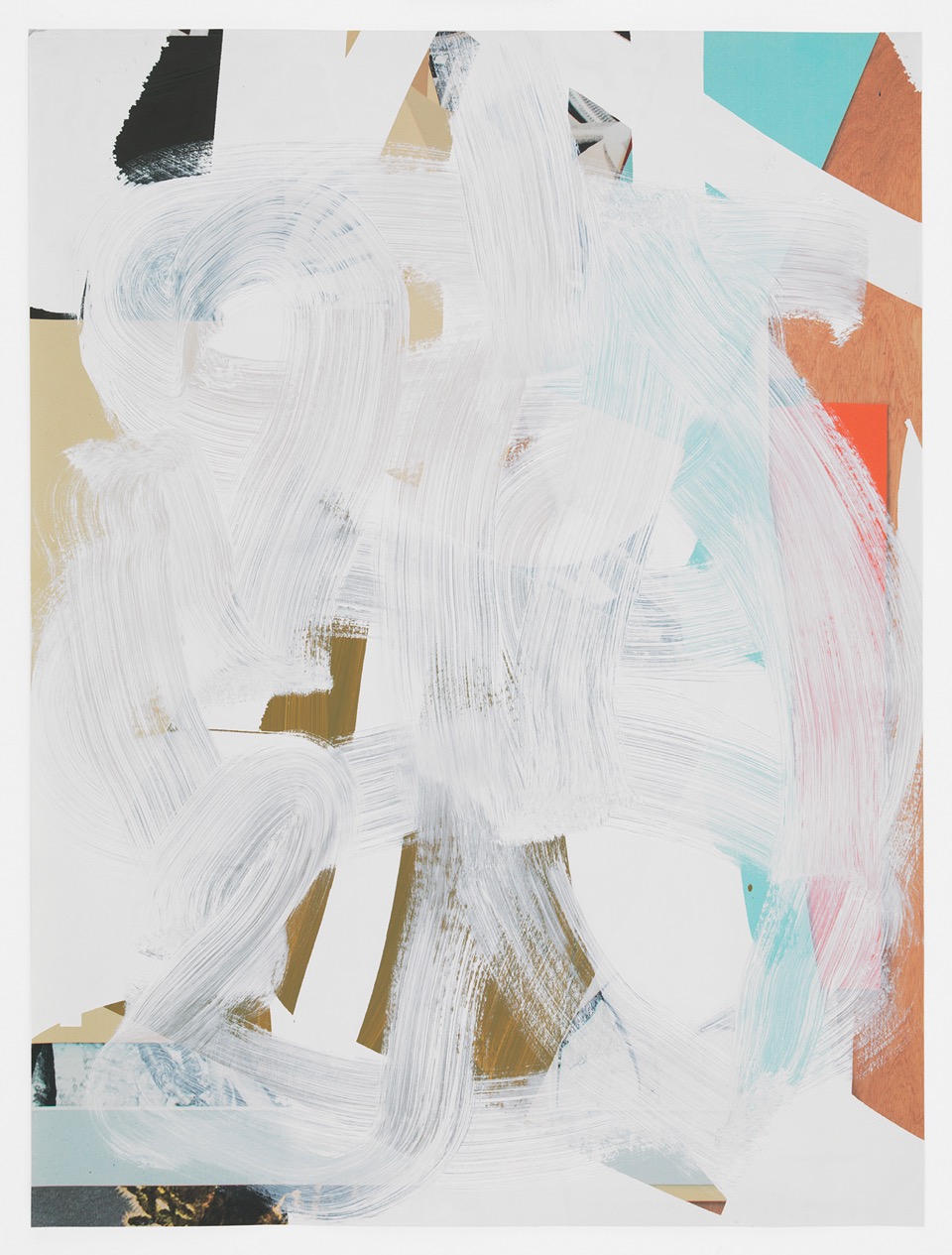 Untitled Composite, 2016 Oil and UV cured ink on paper 34 x 25-1/2 inches 86.4 x 64.8 cm