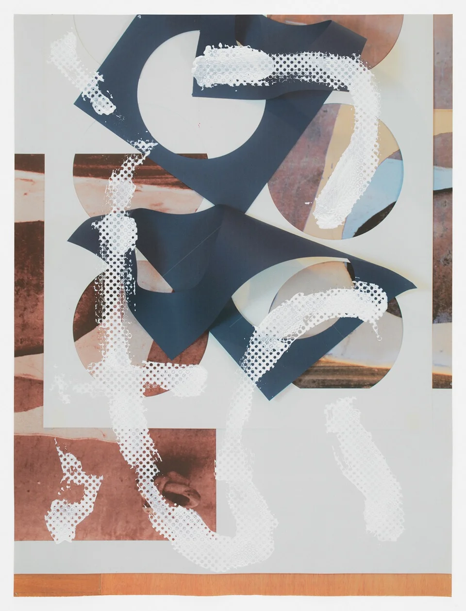 Untitled Composite, 2016 Oil and UV cured ink on paper 34 x 25-1/2 inches 86.4 x 64.8 cm