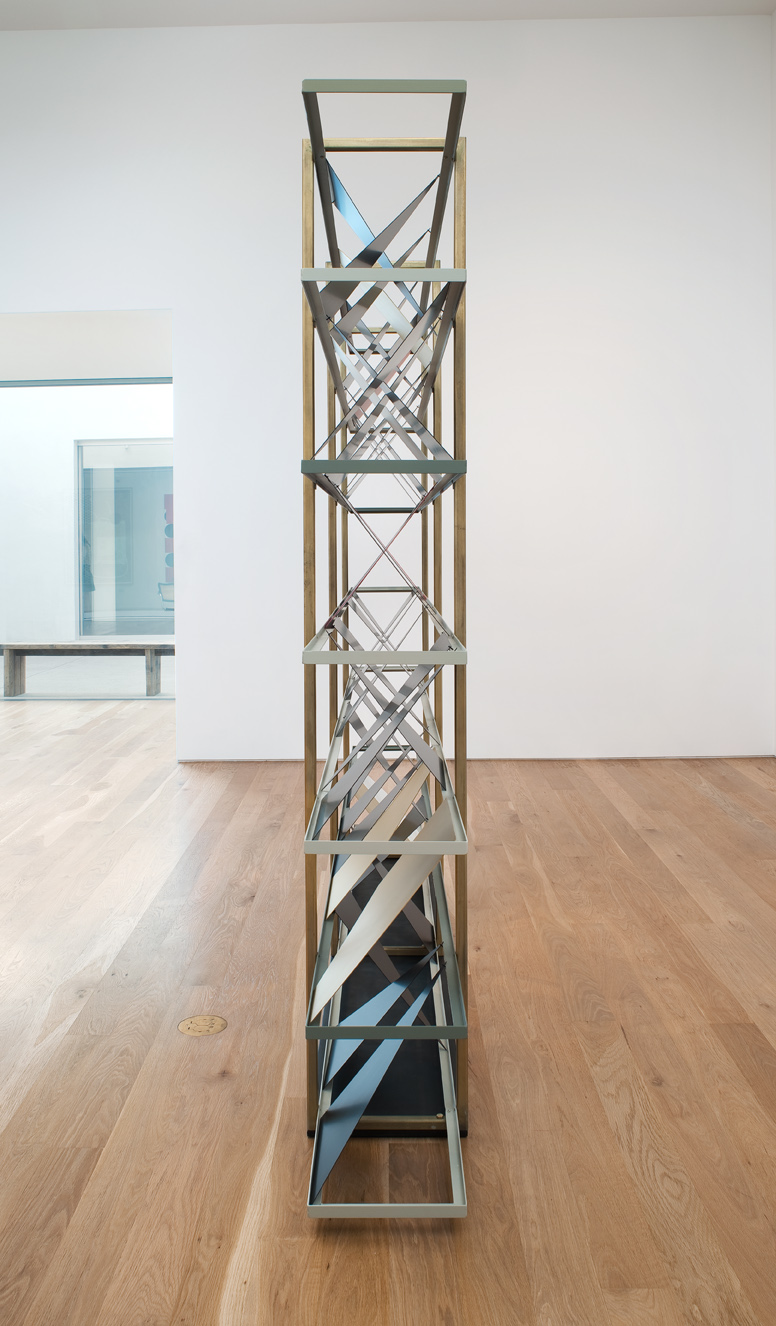  Untitled (screen), 2011-2012  Powder coated steel, brass plated steel and enamel  84 x 120 x 12 inches  213.36 x 304.8 x 30.48 cm       