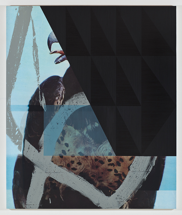  Screen (martial eagle), 2011  Acrylic and UV cured print on canvas over panel  72 x 60 inches  182.88 x 152.4 cm       