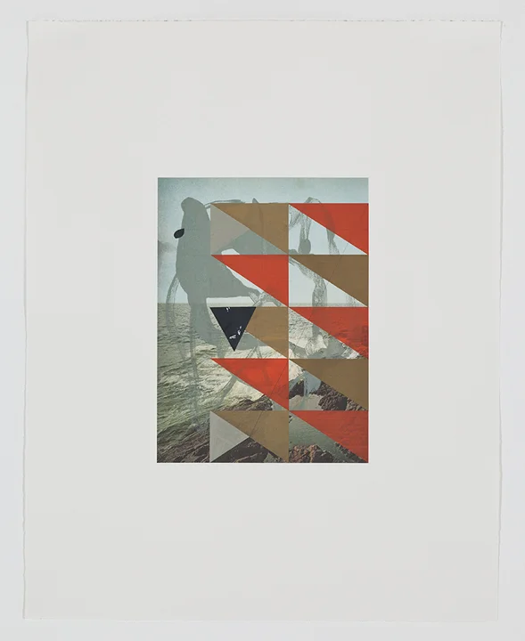 Screen (ocean), 2009 Gouache, acrylic, collage and pencil on archival pigment print on watercolor paper 23 x 18.5 inches 58.42 x 46.99 cm