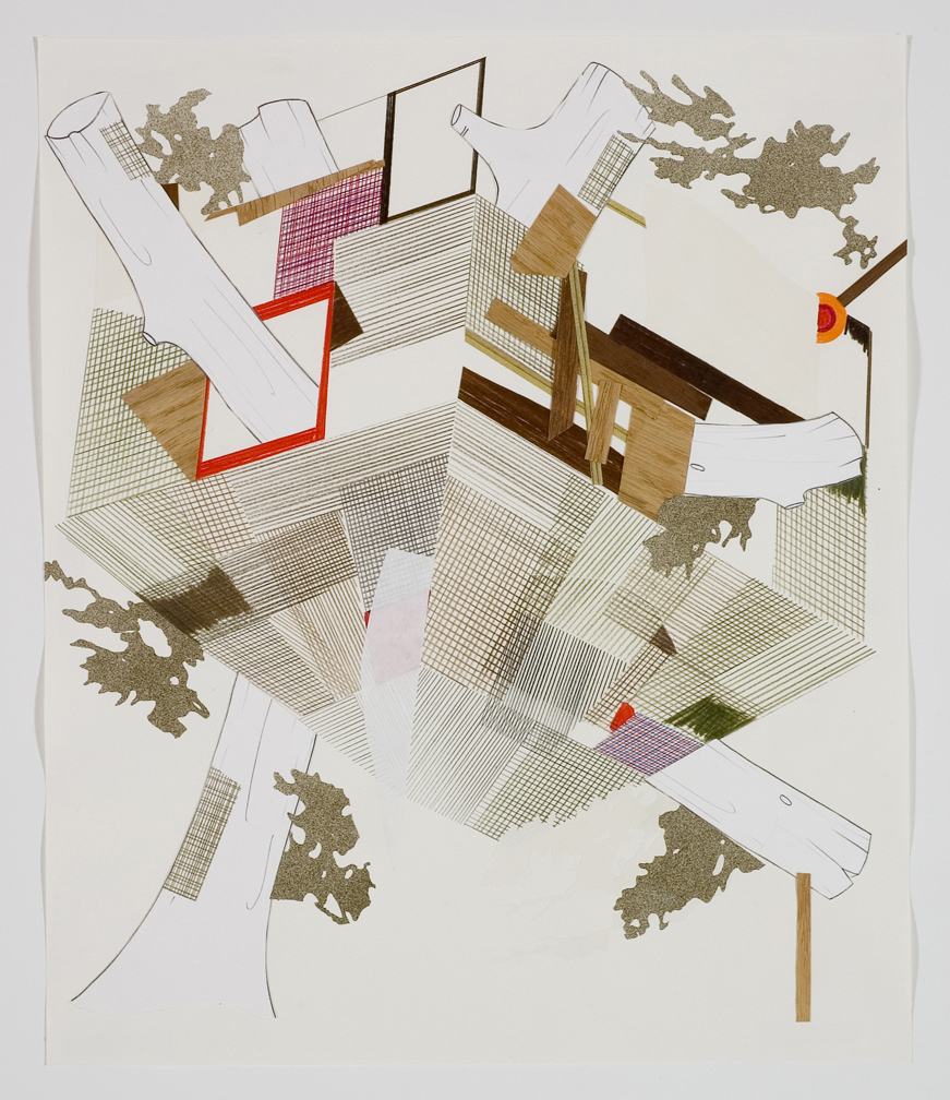  Houses &amp; Timbers 25, 2006  Pencil, gouache and collage on paper  17 x 14 inches  43.18 x 35.56 cm       