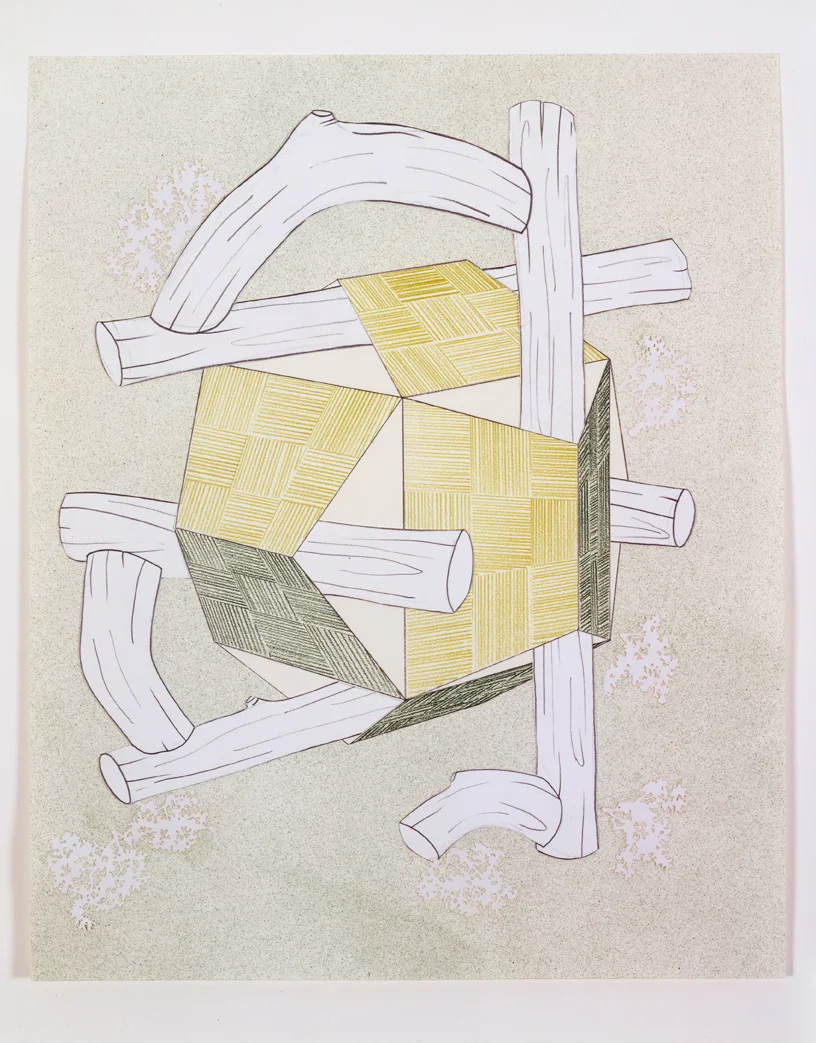 Roofs & Timbers 2, 2004 Pencil, gouache and collage on paper 14 x 11 inches 35.56 x 27.94 cm