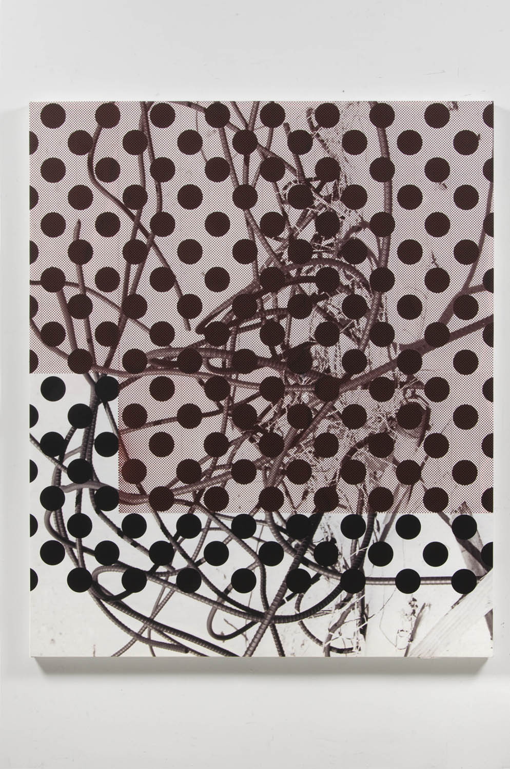  Untitled (rebar 12), 2013  Oil, acrylic and UV cured ink on canvas over panel  65 x 54 inches  165.1 x 137.16 cm       